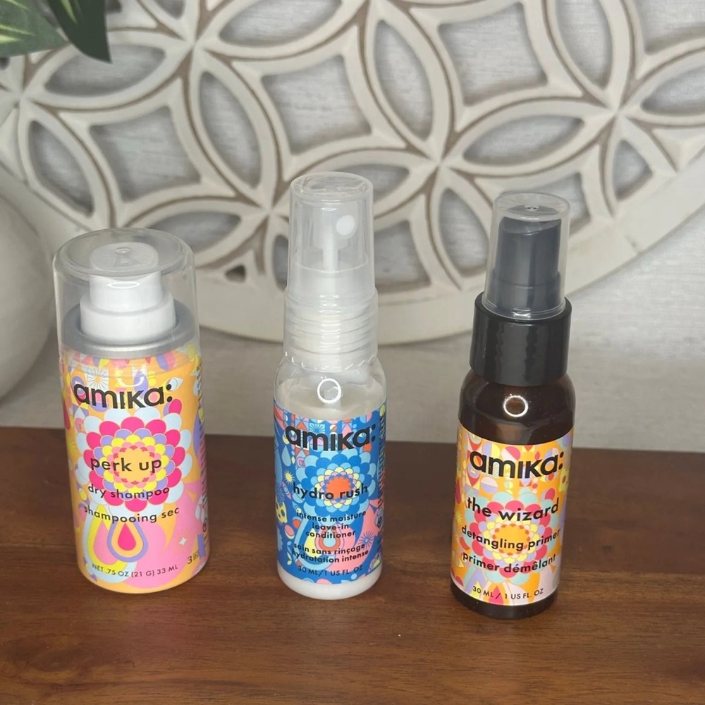 Amika Hair Care Set - Bright Yellow, Blue, and Orange